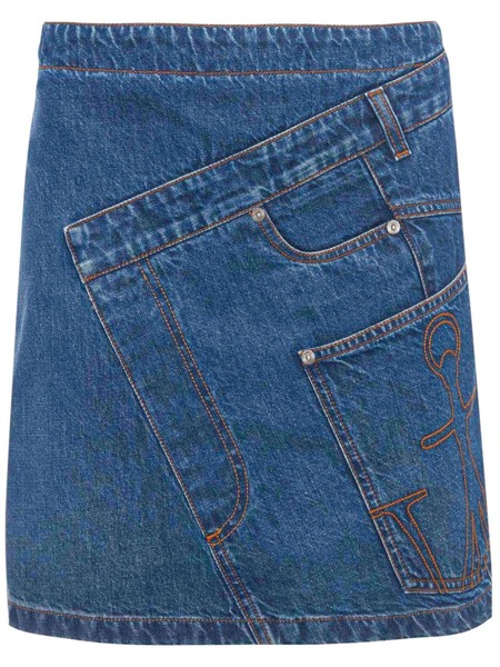  Jw Anderson Twisted Denim Miniskirt - Blue 