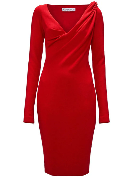  Jw Anderson V-neck Midi Dress - Red 