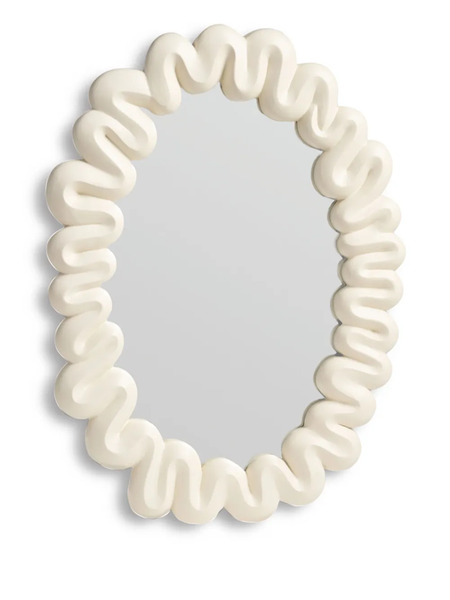  &k Amsterdam Dribble Oval Mirror (52.5cm X 31.5cm) - White 