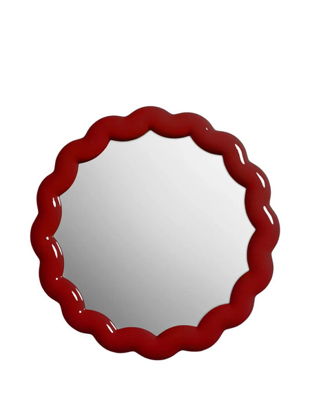  &k Amsterdam Zigzag Round Mirror - Red 