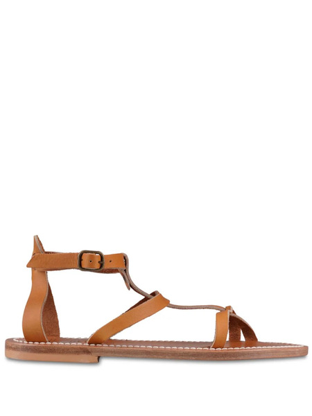  K. Jacques Ankle-buckle Leather Sandals - Brown 