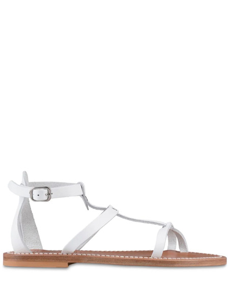  K. Jacques Ankle-buckle Leather Sandals - White 