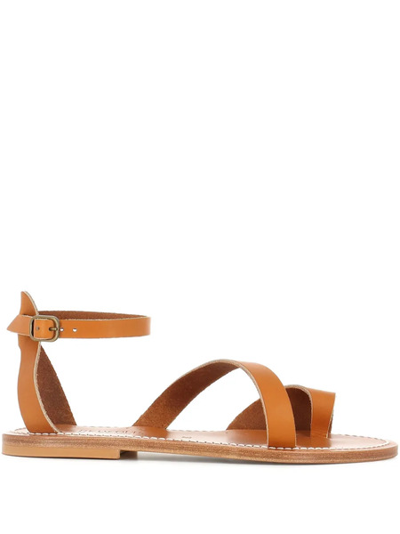  K. Jacques Ankle-strap Flat Sandals - Brown 
