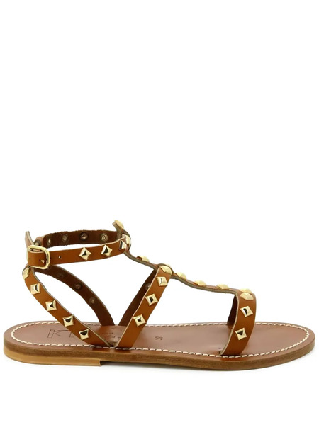  K. Jacques Arelatepyr Studded Flat Sandals - Brown 