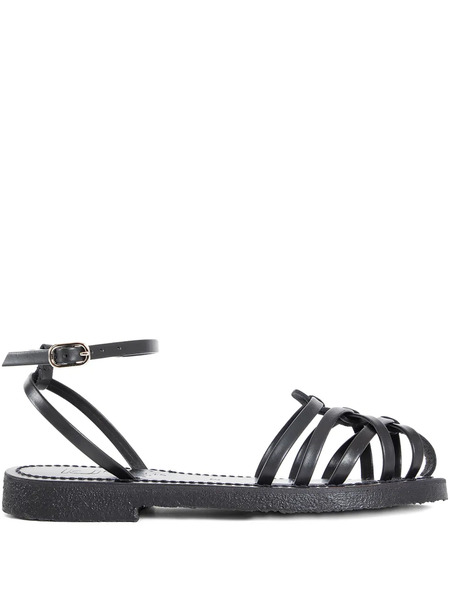 K. Jacques Cyrenia Woven Ankle-strap Sandals - Black 