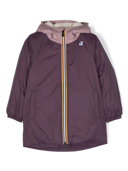  K Way Kids Eiffel Shearling-lining Hooded Jacket - Purple 