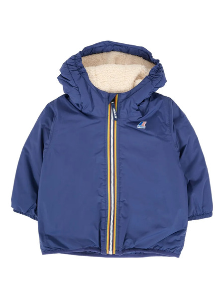  K Way Kids Hooded Fleece-lined Jacket - Blue 