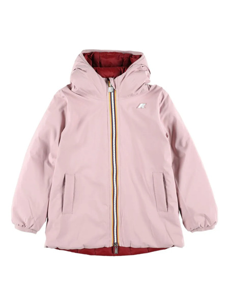  K Way Kids Hooded Full-zip Padded Coat - Pink 