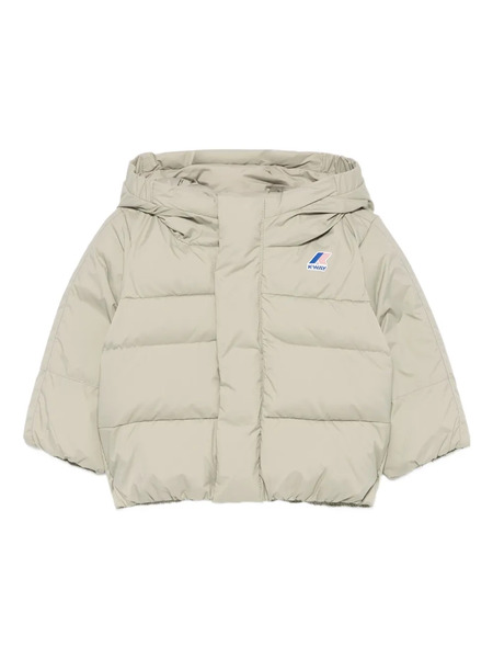  K Way Kids Hooded Puffer Jacket - Neutrals 
