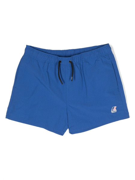  K Way Kids Logo-print Drawstring Swimming Shorts - Blue 