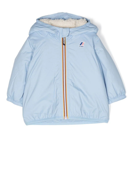  K Way Kids Stripe-detail Hooded Jacket - Blue 