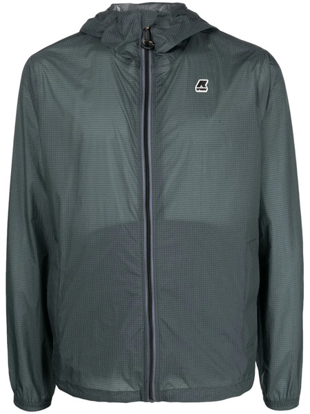  K-way Logo-patch Hooded Jacket - Grey 