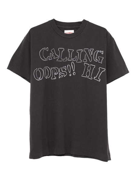  Kamiya Calling Printed Graphic T-shirt - Black 