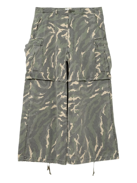  Kamiya Camouflage Cargo Wide-leg Trousers - Green 