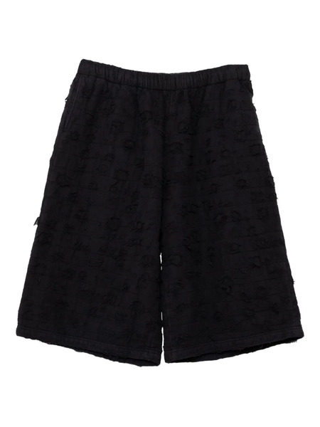  Kamiya Distressed Cotton Shorts - Black 