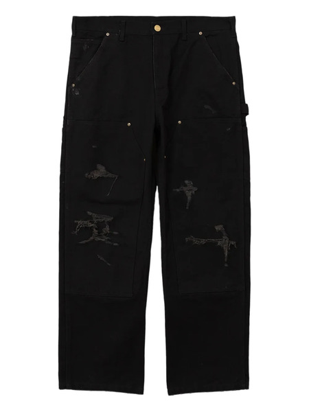  Kamiya Distressed Cotton Trousers - Black 