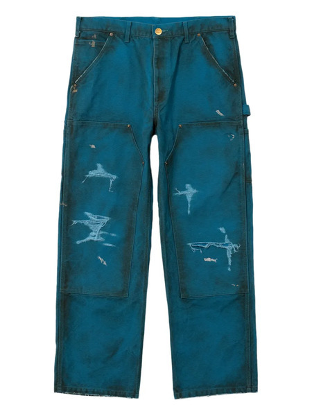  Kamiya Distressed Cotton Trousers - Blue 