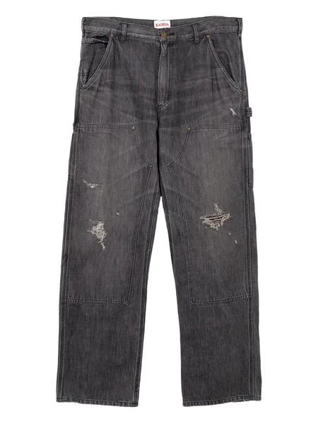  Kamiya Distressed Five-pocket Jeans - Black 