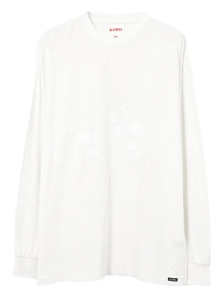  Kamiya Eagle-print Long-sleeve T-shirt - White 
