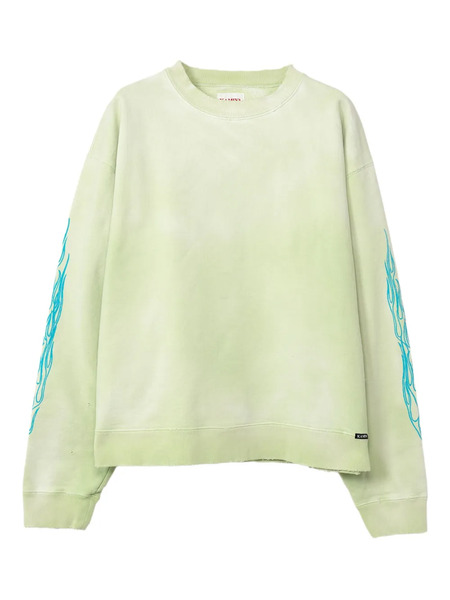  Kamiya Flame-printed Cotton Sweater - Yellow 