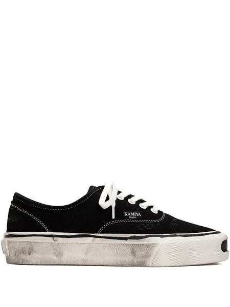  Kamiya Herc Distressed Vulcanized Sneakers - Black 
