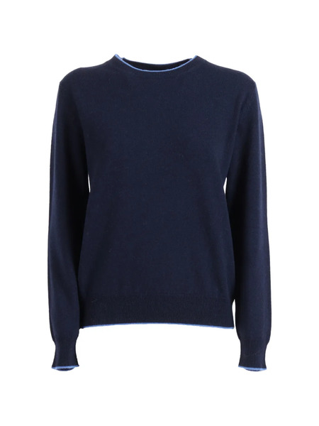  Kangra Contrast-trim Crew-neck Sweater - Blue 