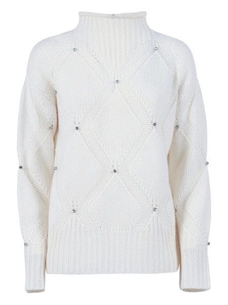  Kangra Diamond-pattern Embellished Sweater - White 