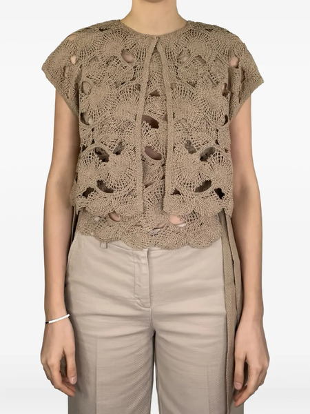  Kangra Openwork-knit Blouse - Neutrals 