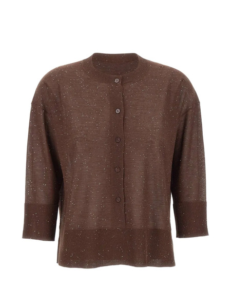  Kangra Sequin-embellished Buttoned Cardigan - Brown 