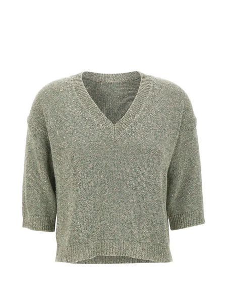  Kangra Sequin-embellished V-neck Blouse - Green 