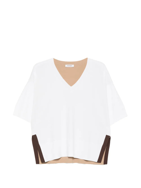  Kangra V-neck Colour-block T-shirt - White 