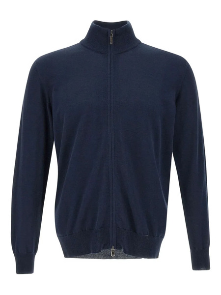  Kangra Zip High-neck Cardigan - Blue 