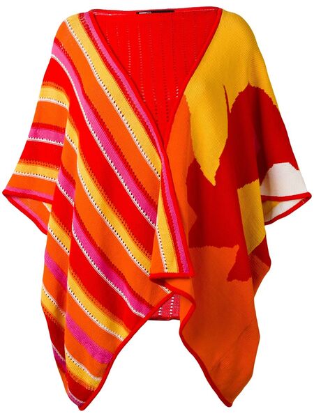  Kansai Yamamoto Pre-owned 1980s Striped Patterned Poncho - Multicolour 