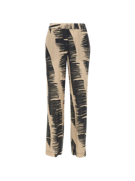  Kaos Brushstroke Print Straight Trousers - Neutrals 