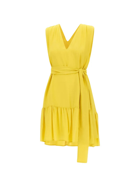  Kaos Ruffle V-neck Dress - Yellow 