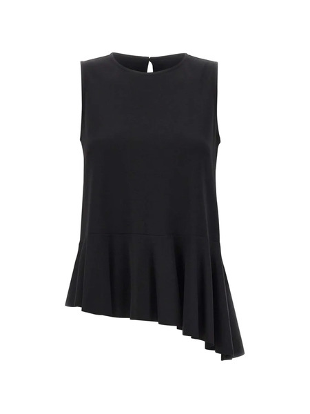  Kaos Ruffled-hem Sleeveless Blouse - Black 