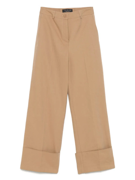  Kaos Turn-up Hem Trousers - Brown 
