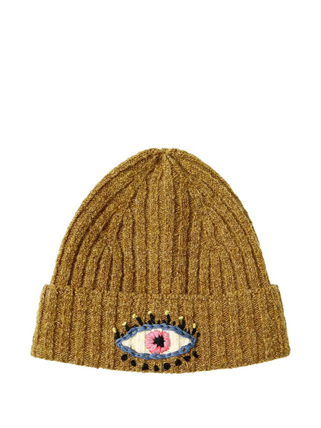  Kapital Embroidered-eye Knit Beanie Hat - Yellow 