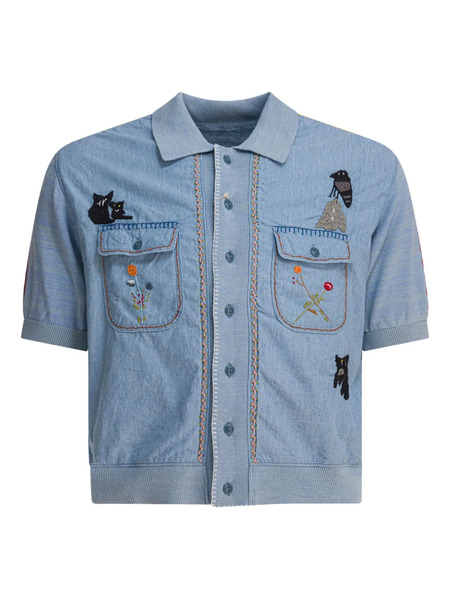  Kapital Embroidered-pocket Shirt - Blue 