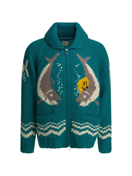 Kapital Fish-embellishment Cardigan - Green 
