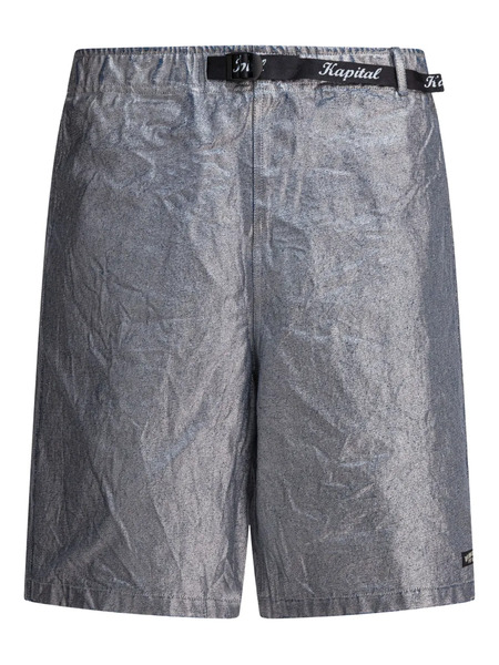  Kapital 12oz Metallic-effect Bermuda Shorts - Silver 