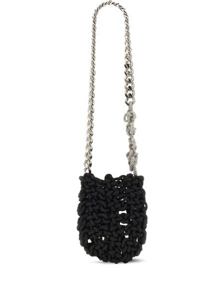  Kara Chain-strap Knitted Shoulder Bag - Black 