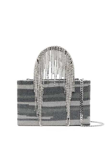  Kara Crystal-embellished Fringe Tote Bag - Silver 