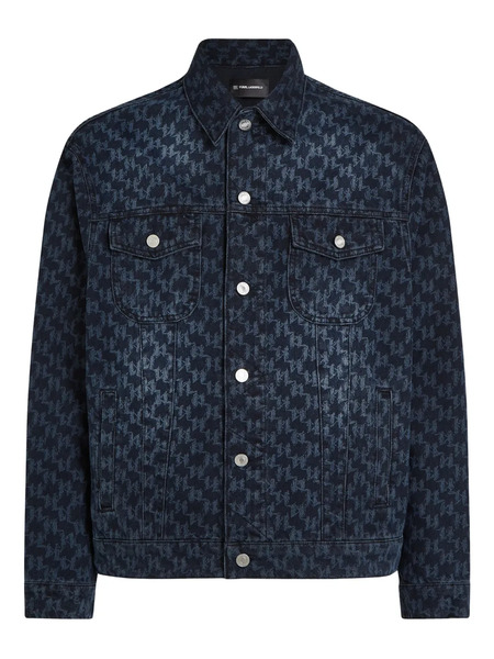  Karl Lagerfeld All-over Monogram Denim Jacket - Blue 