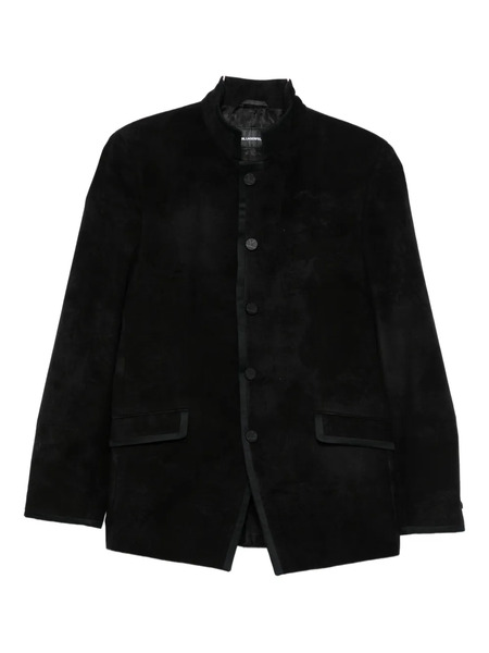  Karl Lagerfeld Band-collar Button Jacket - Black 