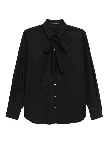  Karl Lagerfeld Bow Poplin Shirt - Black 