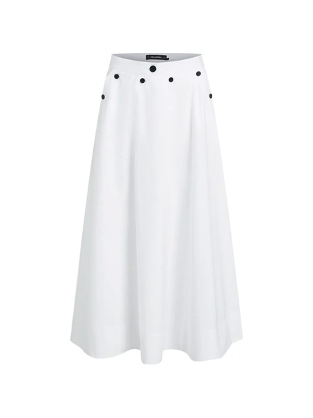  Karl Lagerfeld Button Midi Skirt - White 
