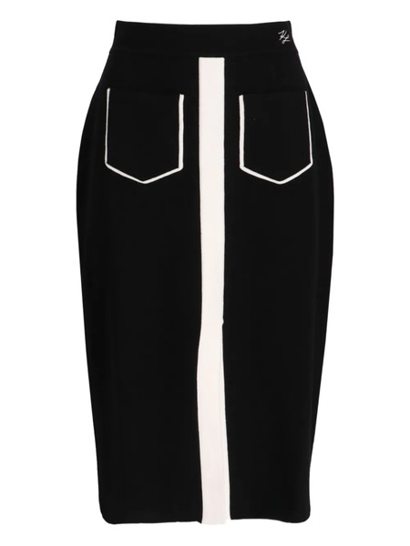  Karl Lagerfeld Centre-seam Midi Skirt - Black 