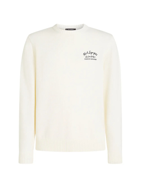  Karl Lagerfeld Côte D'azur Logo-embroidered Sweater - Neutrals 