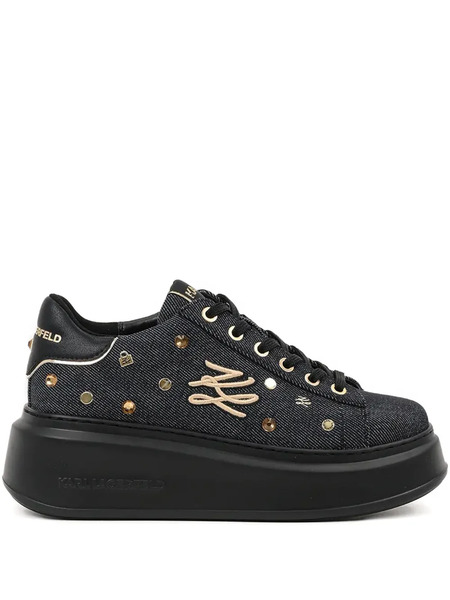  Karl Lagerfeld Denim Platform Sneakers - Black 